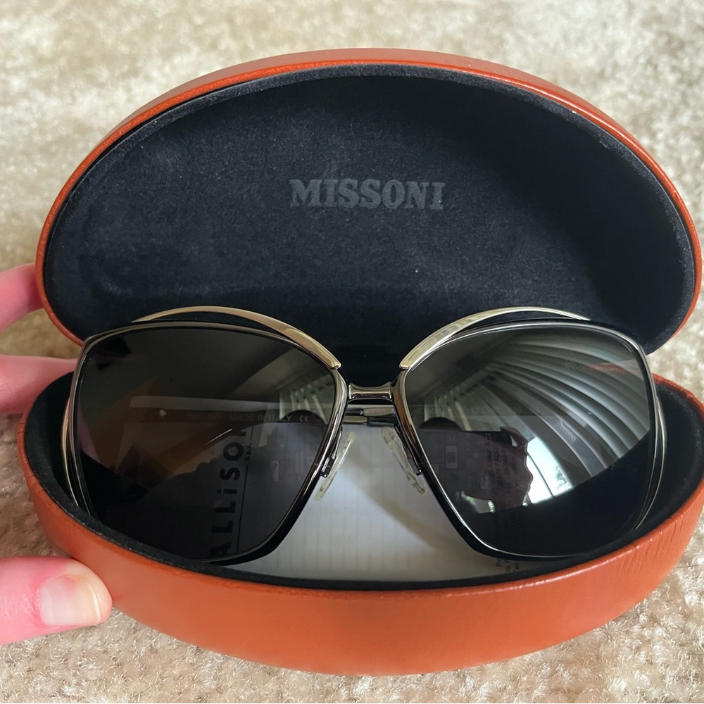 Missoni Black and Silver Oversized Sunglasses